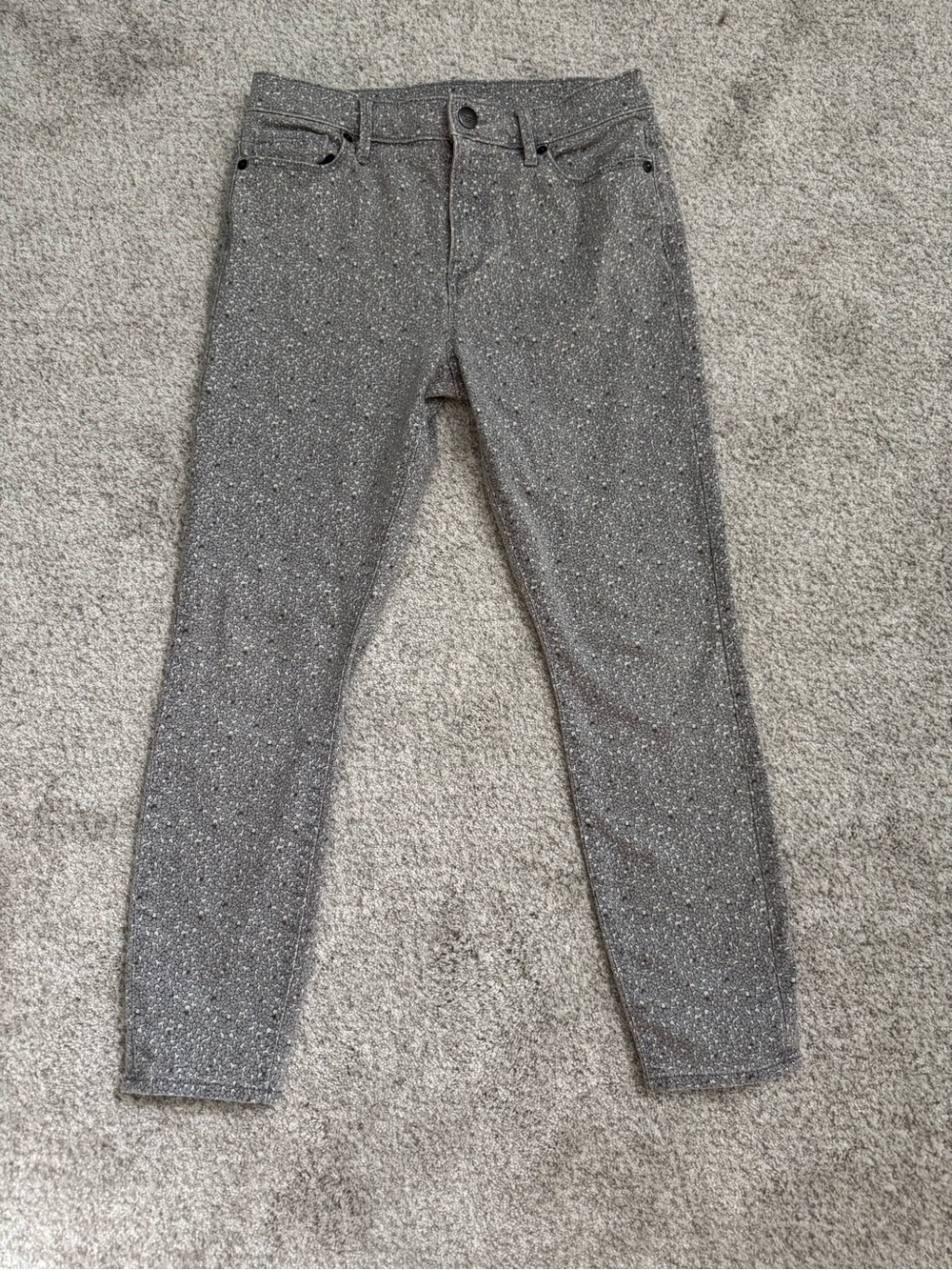 Loft Jeans Pebbled Print Modern High Waist Skinny Leg Ankle Pants S 27/4